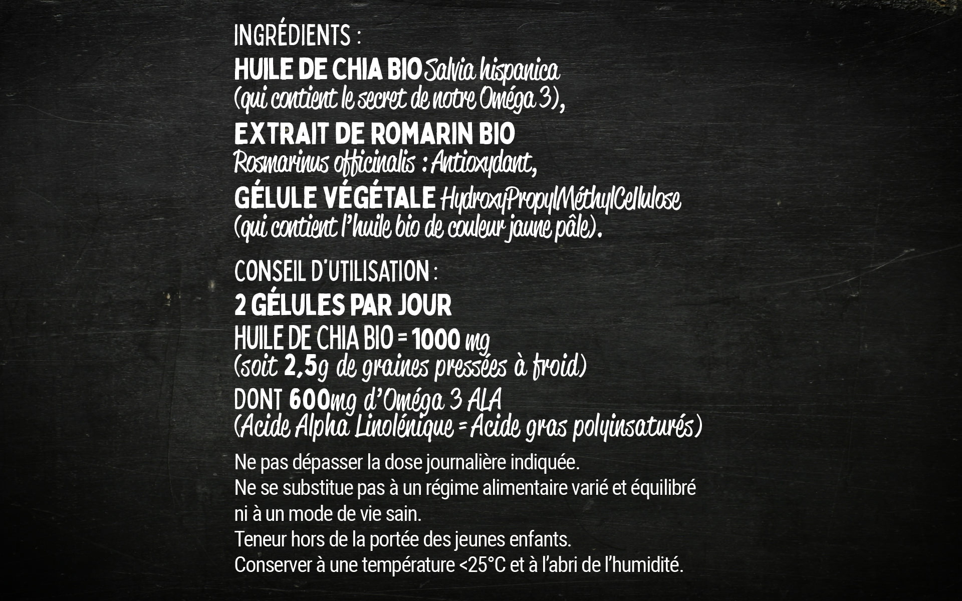 Ingredients Omg3 Chia Bio Vegan